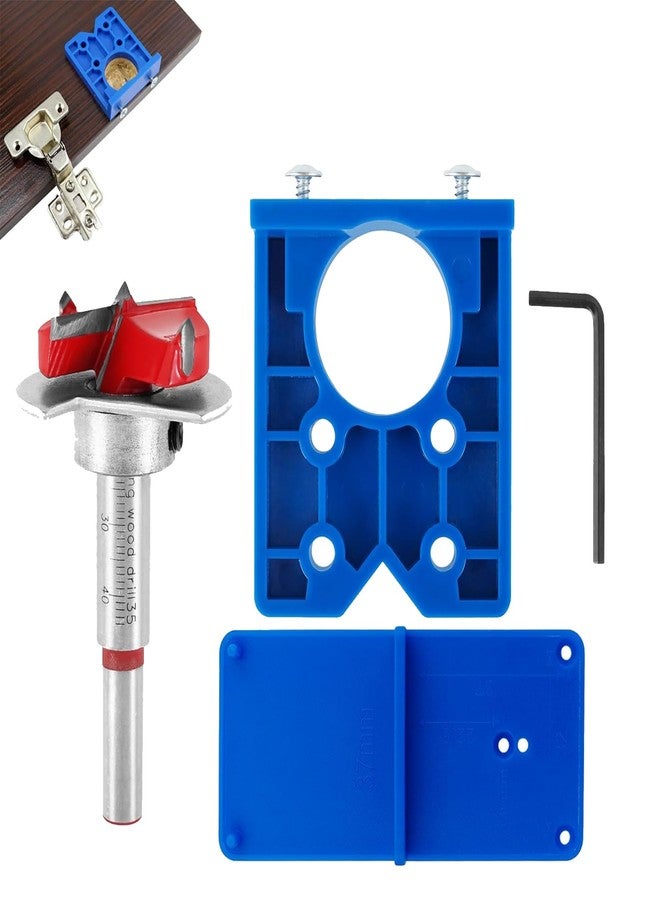 YUISI Door Hinge Jig, 35mm Hinge Hole Drilling Guide Locator Hinge Drilling Jig Hinges for Woodworking & Cabinet - Image 1